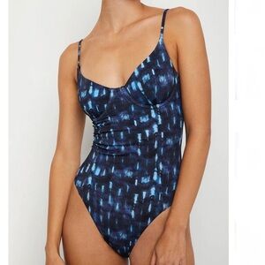 Onia Isabella Tie Dye One Piece in Indigo